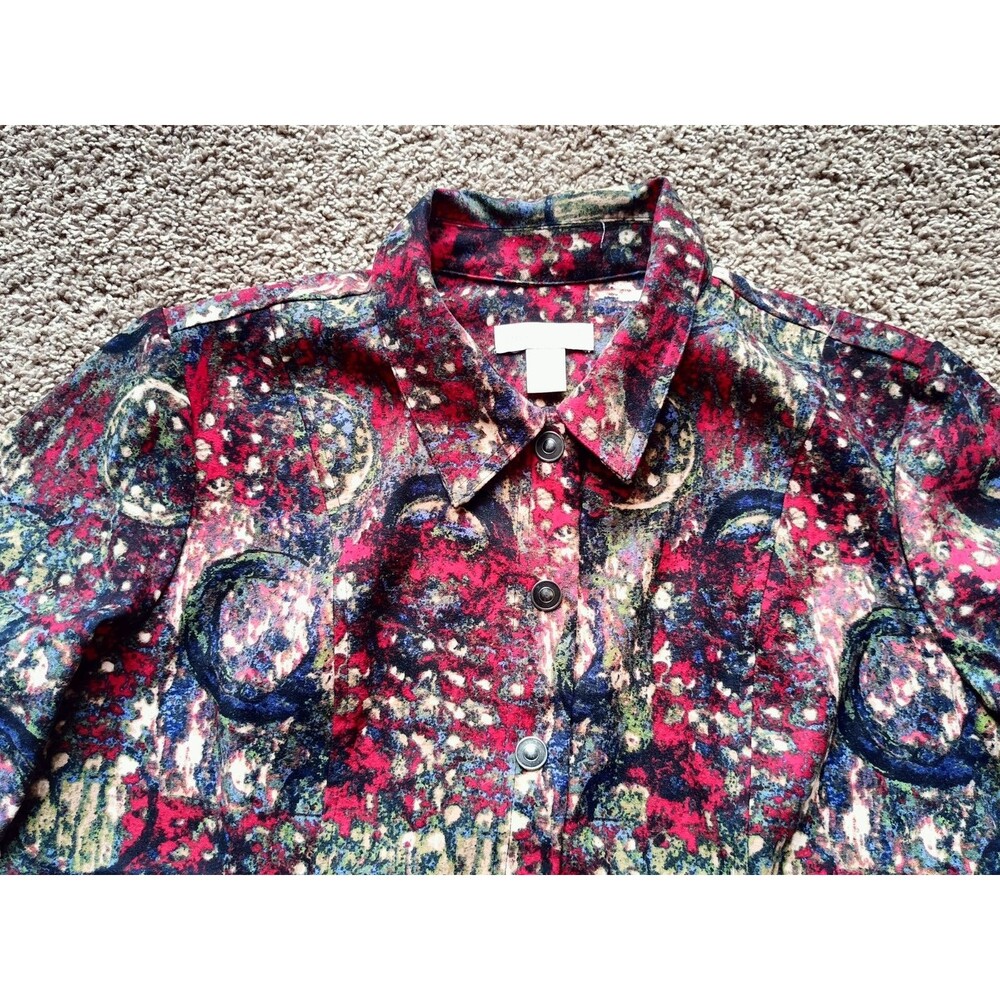 Christopher And Banks Jacket Women's Size Large Alternative Abstract Snap Button - Picture 2 of 8